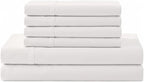 Linen Home 100% Cotton Percale Sheet Set, King Size, Snow White, Deep Pocket by LINENHOME