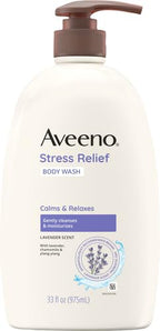 Aveeno Stress Relief Body Wash for Women, Calming Lavender Scent & Prebiotic Oat - Image 2