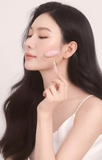 Rose Quartz Natural Stone Curved Facial Roller & Guasha Set - Image 2