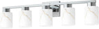 5-Light Bathroom Light Fixtures, Modern Vanity Lights, Chrome Metal Wall Lamp - Image 8