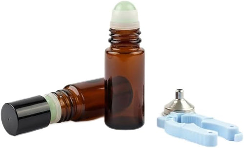 2 Pcs 1.7oz Amber Glass Roll On Bottles by Cchenxxi