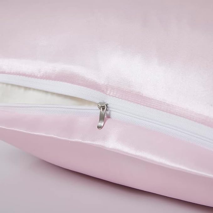Satin Pillowcases with Zipper （20x26）, Standard Size Pillowcases Set of 2 - Image 3