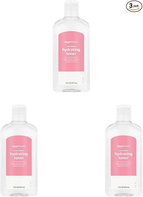Amazon Basics Rose Water Hydrating Facial Toner, Alcohol Free, 16 fl oz by AmazonBasics