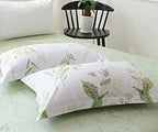 FADFAY Green Leaves Duvet Cover Set Premium 100% Cotton Daisy and Lavender - Image 8