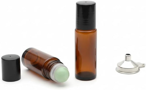 2 PCS 30ml Amber Glass Roll On Bottles by Cchenxxi