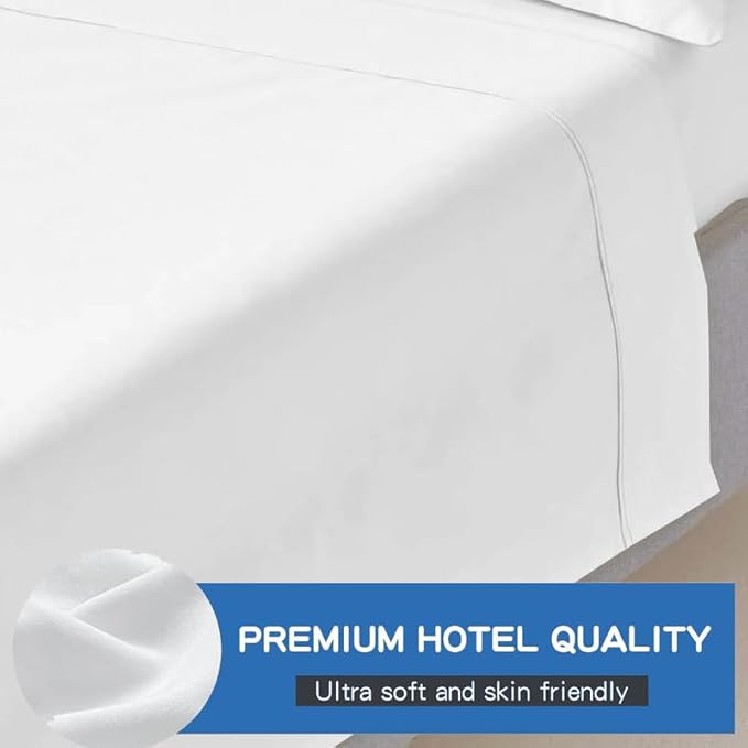 Mattress-Homes King Flat Sheet Only 100% Egyptian Cotton Top Sheet 1 Piece – - Image 2