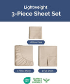 Lightweight 3 Piece Bed Sheet Set Twin XL Size - Image 2
