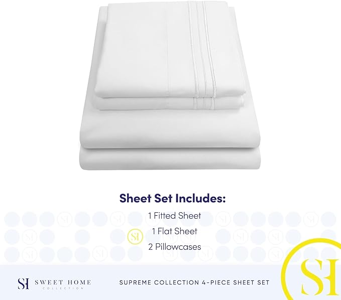 1800 Thread Count Sheet Set – Soft Egyptian Quality Brushed Microfiber Sheets – - Image 4