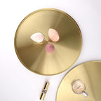 FREELOVE Gold Tray, Round Brass Serving Platter, Bar Circle Decorative Plate - Image 7