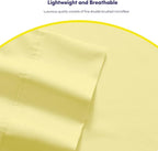 6 Piece Bed Sheet Set, Pale Yellow - Image 6