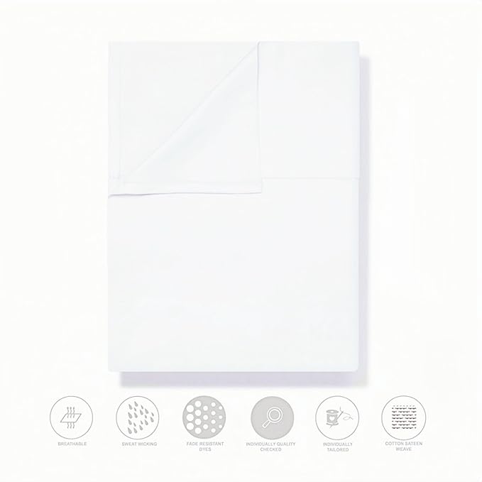 Full Size Flat Sheet Only, Soft 300 Thread Count 100% Cotton Sheets, Cooling & - Image 3