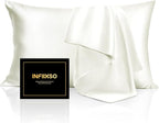 INFIIXSO Silk Pillow Cases 2 Pack Standard Size, Ultra Smooth & Soft Mulberry by INFIIXSO