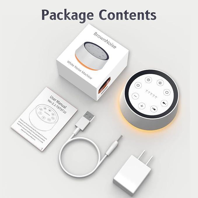 Brown Noise Sound Machine with 30 Soothing Sounds 12 Colors Night Light White - Image 7