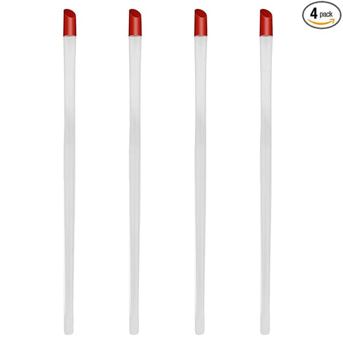 17cm Rubber Cuticle Pusher Cleaner, 4 Pieces Red Hard Rubber End Tipped Nail by Mozeat+Lens