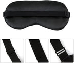 2 PCS Black Satin Sleep Masks, Adjustable Silk Eye Mask - Image 6