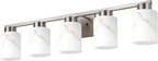 5-Light Bathroom Light Fixtures, Modern Vanity Lights, Brushed Nickel Metal - Image 8