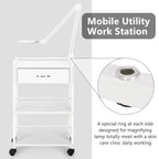Salon Trolley Cart with Wheels, Wooden Rolling Storage Station, Mobile Utility - Image 3