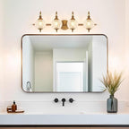 Brushed Gold Bathroom Vanity Light Fixture Vintage Style - Image 5