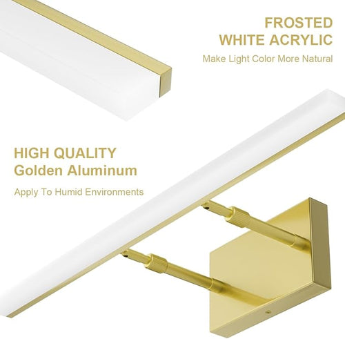 Aipsun 48inch Bathroom Vanity Light Brushed Gold Modern LED Vanity Lighting - Image 2