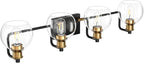 Tipace Industrial Bathroom Vanity Lighting Fixtures 4-Lights Vintage Black & - Image 9