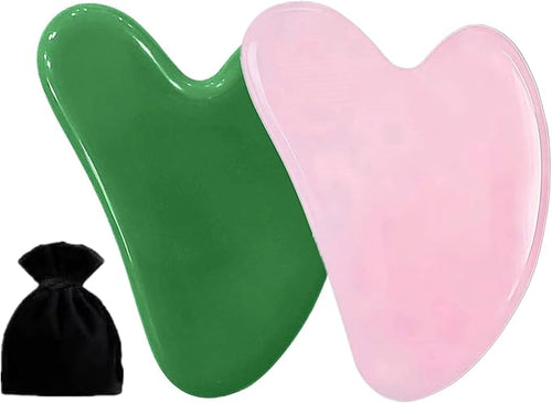 2 Pack Gua Sha Facial Tools, Gua Sha Jade Stone Gua Sha Massage Tool, Guasha by Unknown