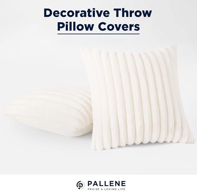 Pallene Faux Fur Plush Throw Pillow Covers 26x26 Set of 2, Luxury Soft Fluffy - Image 8