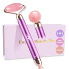 Upgrade 2 in 1 Vibrating Face Roller, Electric Jade Roller Facial Massager by ZSZESHIN