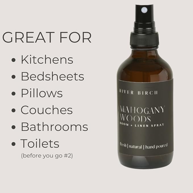River Birch Mahogany Woods Scented Linen and Room Spray | Home Fragrance | 4 oz - Image 5