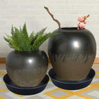 25 Inch Extra Large Planter Saucer, Extra-Deep 4.25 in Black Drip Trays - Image 4