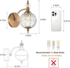 Brushed Antique Brass Bathroom Wall Sconce Vintage Style - Image 3