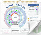 Thboxes Writable Habit Tracker Calendar, Undated 18 Months Daily, Monthly Habit by Thboxes
