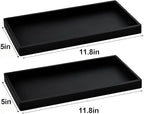 2PCS 11.8” L x 5” W Silicone Soap Dispenser Tray, Bathroom Sink Vanity Trays - Image 3