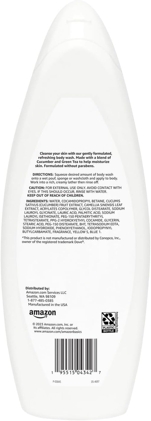 Amazon Basics Refreshing Nourishing Body Wash, Cucumber & Green Tea, - Image 2