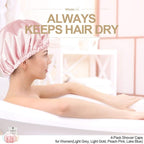 Shower Cap for Women Reusable Extra Large Shower Caps for Men Satin Double - Image 3