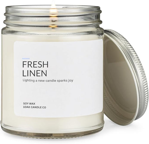 1OAK Fresh Linen Candle Soy Wax by 1OAKCandleCo