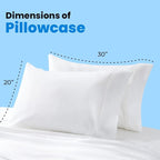 Avalon Bedding Pillow Cases Standard Size White Pillow Cases Set of 4 Cotton - Image 7