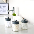 Amolliar 6Pc Apothecary Jars Bathroom Vanity Organizer- Rustic Farmhouse Decor - Image 2
