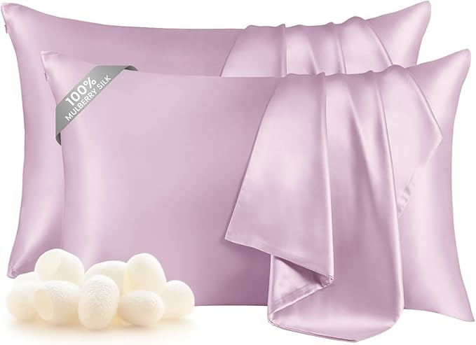 THXSILK Set of 2 100% Mulberry Silk Pillowcase by THXSILK