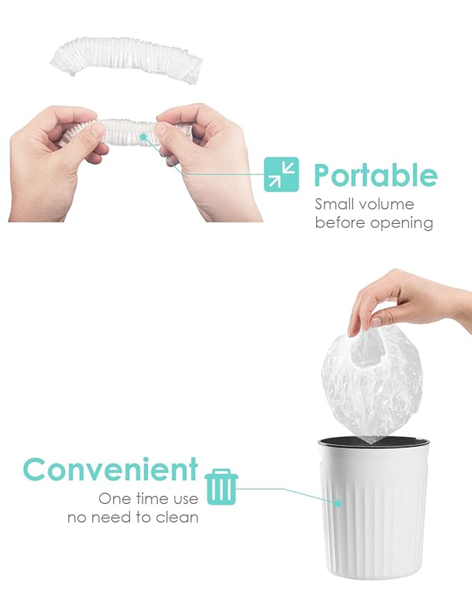 Auban 100PCS Disposable Shower Caps, Plastic Clear Hair Cap Large Thick - Image 5