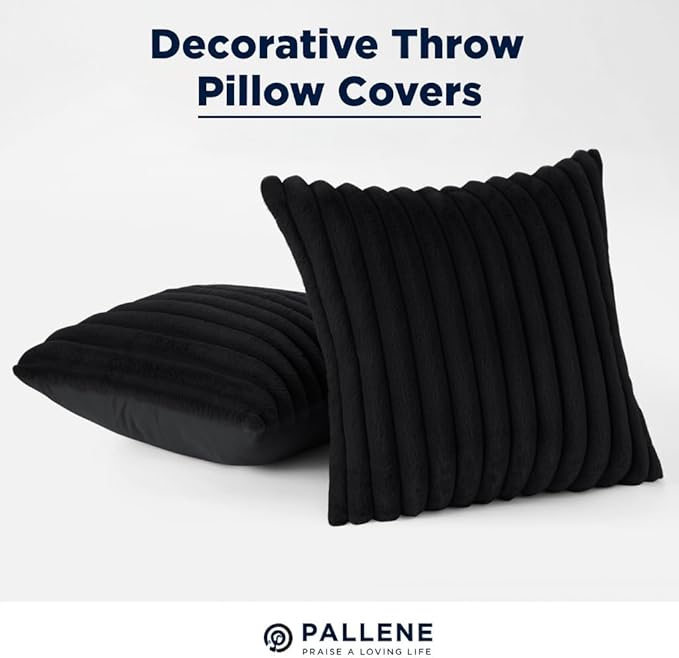 Pallene Faux Fur Plush Throw Pillow Covers 24x24 Set of 2, Luxury Soft Fluffy - Image 5