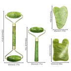 4-PCS Gua Sha Set, Skin Care Roller, Jade Roller Set, Face Stone Facial Roller - Image 2