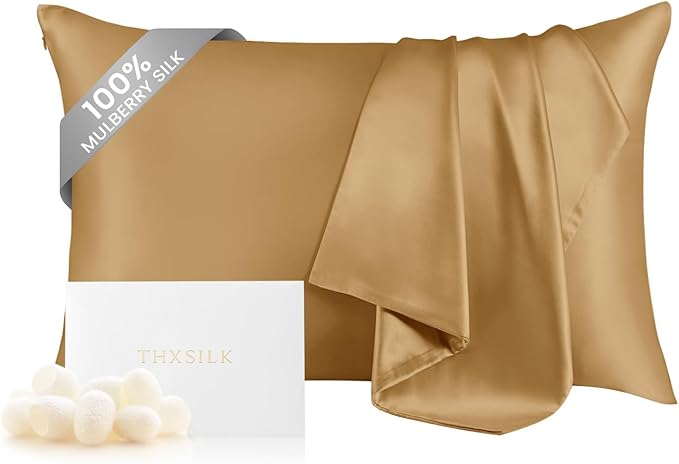 THXSILK Silk Pillowcase for Hair and Skin, 100% Mulberry Silk Bed Pillowcase by THXSILK