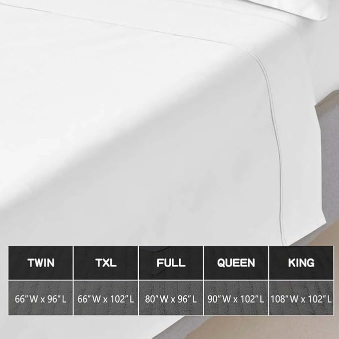 Mattress-Homes California King 100% Egyptian Cotton Top Sheet 1Pcs, Cool & - Image 3