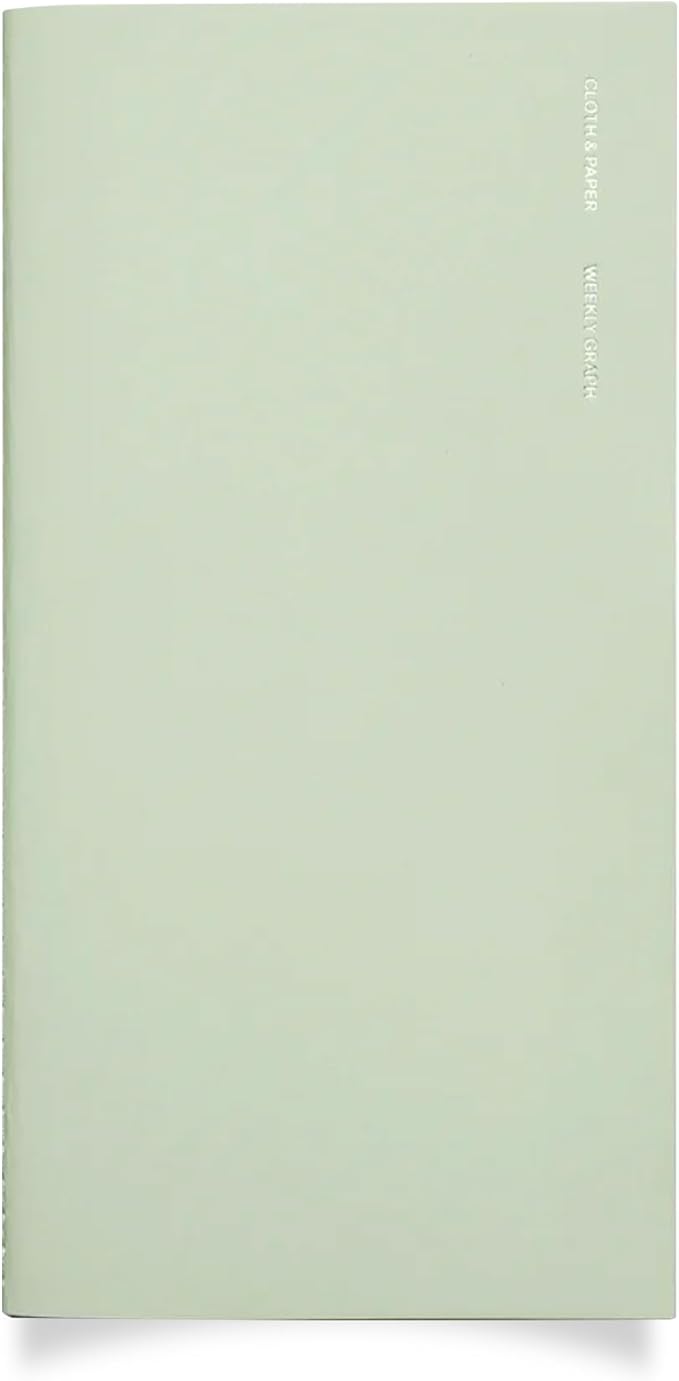 Cloth & Paper Travel Notebook | Weekly Planner Graph – Matcha | A5 Slim Weekly by ClothandPaper