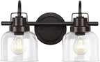 2 Lights Bathroom Vanity Light, Bronze Modern Wall Light Fixtures Over Mirror by RokiniiCasa