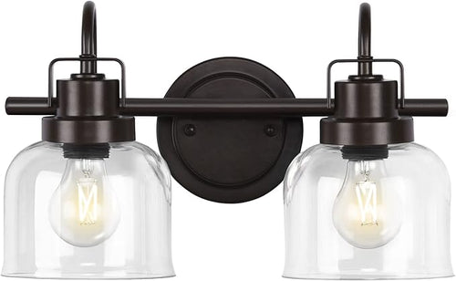 2 Lights Bathroom Vanity Light, Bronze Modern Wall Light Fixtures Over Mirror by RokiniiCasa