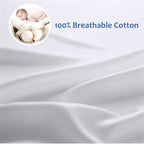 Precoco Pillow Cases Standard Size Set of 2 | 100% Cotton White Pillowcases - Image 2
