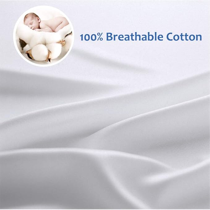 Precoco Body Pillow Pillowcase, 100% Cotton White Body Pillow Cover - Image 2