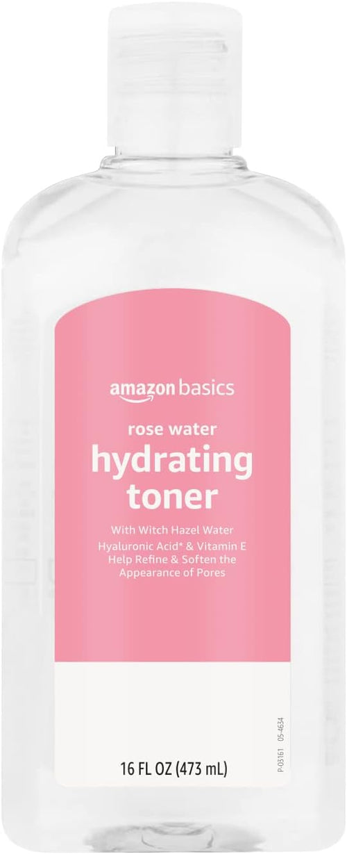 Amazon Basics Rose Water Hydrating Facial Toner, Alcohol Free, 16 fl oz by AmazonBasics