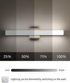 LED Bathroom Vanity Light Fixtures 24in Brushed Nickel, Dimmable18W 4000K - Image 2